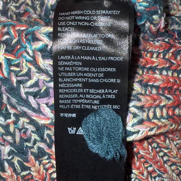 Anthropologie Chroma Chunky Knit Sweater XS Multicolor Rainbow Tinted V-Neck - Picture 8 of 12